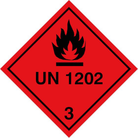 SafetyMarking Gefahrzettel nach ADR Klasse 3, Entzndbare flssige Stoffe UN 1202