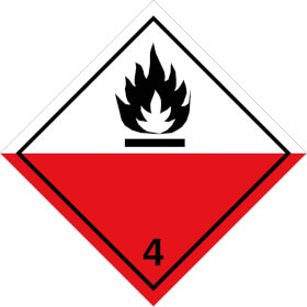 SafetyMarking Gefahrzettel nach ADR Klasse 4.2, Selbstentzndliche Stoffe