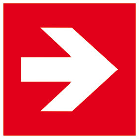 Brandschutzschild - nachleuchtend Richtungsangabe rechts bzw. links