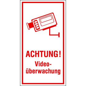 Video Infozeichen - Betriebskennzeichnung Achtung! Videoberwachung