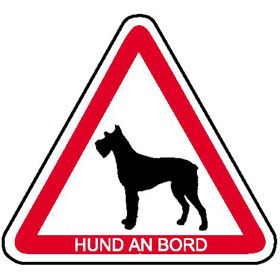 Hinweisschild fr Kraftfahrzeuge Hund an Bord