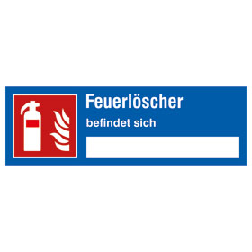 Hinweisschild Feuerlscher befindet sich...