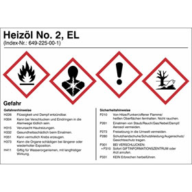 Gefahrstoffettikett Heizl EL No. 2