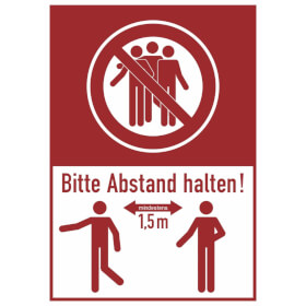 15 Stück Bitte 1,5 m Abstand halten Aufkleber 1,5 Meter Abstand Halten 