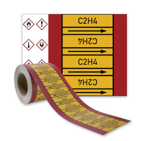 Rohrleitungskennzeichnungsband C2H4