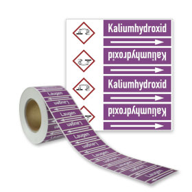 Rohrleitungskennzeichnungsband Kaliumhydroxid