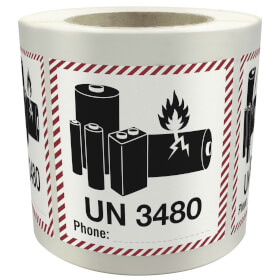 Verpackungsetikett UN 3480 fr Lithium-Ionen-Batterien