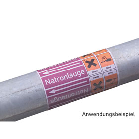 Rohrleitungskennzeichnung auf Rolle - Ausfhrung AG Rollenlnge 33,0 m, Rollenbreite 10,2 cm (1 Symbol) o. 