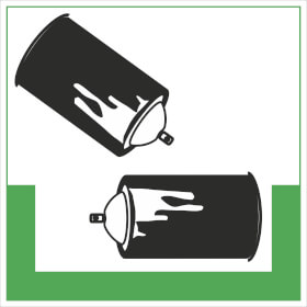 Abfallkennzeichnung - Symbolschild Spraydosen