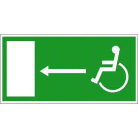 Rettungsschild - nachleuchtend Rettungsweg für Behinderte links