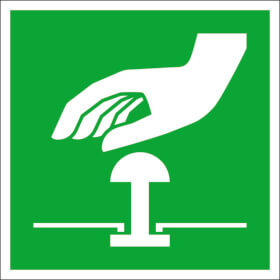 Fluchtwegschild - langnachleuchtend Not - Halt - Knopf