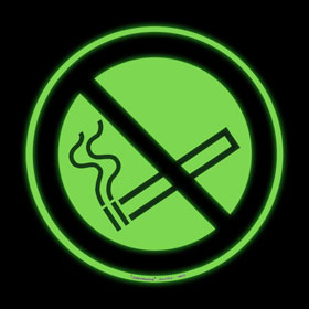Verbotsschild - nachleuchtend Rauchen verboten