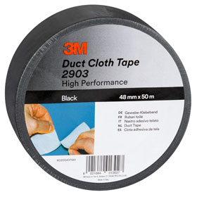 3M 2903 Gewebeklebeband Duct - Tape Farbe: schwarz, Mae (LxB):  50, 0 m x 48 mm
