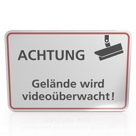 Hinweisschild fr Gewerbe und Privat Achtung Gelnde und Grundstck wird Videoberwacht