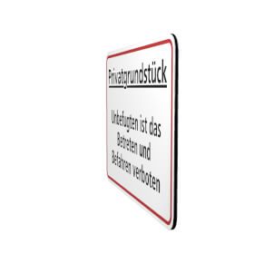 Hinweisschild für Gewerbe und Privat Privatgrundstück - Unbefugten ist das Betreten und Befahren verboten!