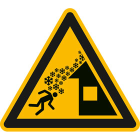 Warnschild Warnung vor Dachlawine