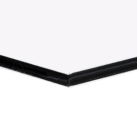 Individuell gefertigtes Firmen-/Werbeschild Aluminium-Verbundplatte 2,0 mm weiß, Ecken spitz, ohne Bohrung