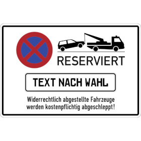 Haltverbotschild Reserviert fr Nummernschild