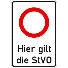 Verkehrsschild / Betriebs -  u. Privatkennzeichnung StVO - Zeichen:  Zulssige Hchstgeschwindigkeit ...
