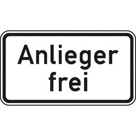 Verkehrszeichen nach StVO - Nr. 1020 - 30 Anlieger frei