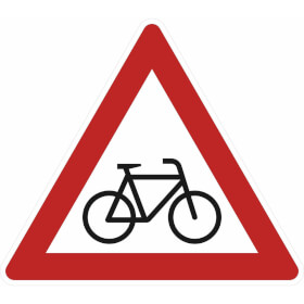 Verkehrsschild nach StVO - Nr. 138 - 20 Radfahrer (Aufstellung links)