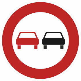 Verkehrsschild nach StVO - Nr. 276 berholverbot fr Kraftfahrzeuge aller Art
