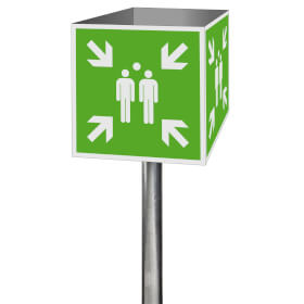 Fluchtwegschild - Würfel Sammelstelle