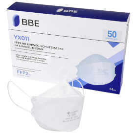 FFP2 Maske BBE zweifach faltbare Einweg - Schutzmaske FFP2 NR Mundschutz mit CE - Kennzeichnung
