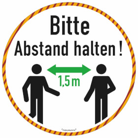 Hinweisschild, Bodenmarkierung - Bitte Abstand halten!, 
