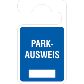 Parkausweis - Anhnger Text: Parkausweis, zur Selbstbeschriftung