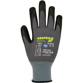 Asatex Hit - Flex Plus Montagehandschuh grau genoppter Feinstrickhandschuh mit Mikroschaumbeschichtung