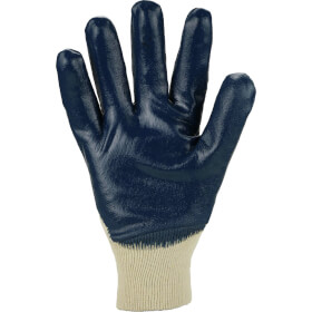 Asatex 3410 Montagehandschuh blau Baumwollhandschuh mit Teilbeschichtung aus Nitril