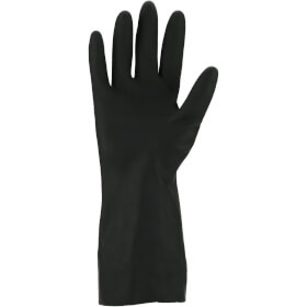 Asatex 3470 Chemikalienschutzhandschuh schwarz Neoprene/Latex Handschuh mit Baumwollbeflockung