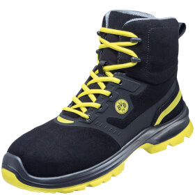 Atlas BVB - Sicherheitsschuh Malocher 09 S3 ESD Arbeitsstiefel speziell für Fans von Borussia Dortmund in schwarz gelb