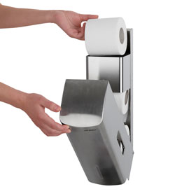 AIR WOLF WC-Papierspender Serie Gamma II fr 3 Haushaltsrollen, frei befllbar