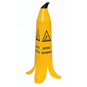Warnaufsteller - Banane 4 - seitig bedruckt ACHTUNG! Rutschgefahr