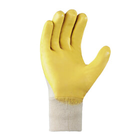 Texxor 2354 Arbeitshandschuh beige gelb mit Nitril 3/4 beschichtet und Strickbund