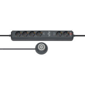 brennenstuhl Eco - Line Comfort Switch Plus EL CSP 24 Steckdosenleiste 6 - fach mit beleuchtetem Fuschalter zum bequemen Ein - und Ausschalten