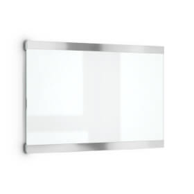 ClampLine Infotafel A4 Glasschild mit 2 edlen Aluminiumhaltern, variabler Klemmbereich