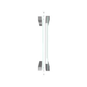 ClampLine Infotafel A4 Glasschild mit 2 edlen Aluminiumhaltern, variabler Klemmbereich