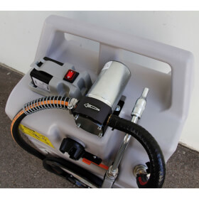 CEMO Schmierstofftrolley 100 Liter, mit Elektropumpe, flexibler Transport und Befüllung von Schmierstoffen,