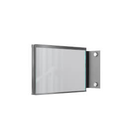 GlasFix Fahnenschild bestehend aus 2 Echtglas-Schildern und einem Edelstahlbügel
