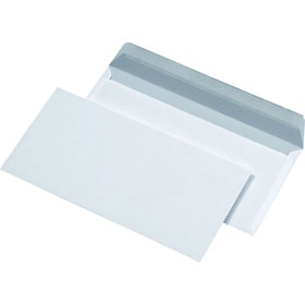 Briefumschläge DIN lang weiß ohne Fenster Papiergewicht: 80g, mit Hafklebegummierung