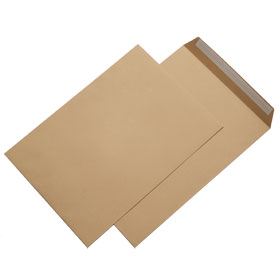 Versandtaschen Couvert Natron braun C4 ohne Fenster Papiergewicht: 110g, mit Haftklebegummierung