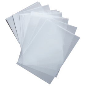 Beschriftungseinlagen für Laserdrucker - oder Farbkopierer Glasklare Polyesterfolie 1) klar