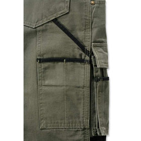 Carhartt Arbeitshose Multi Pocket Ripstop Farbe: grün/schwarz