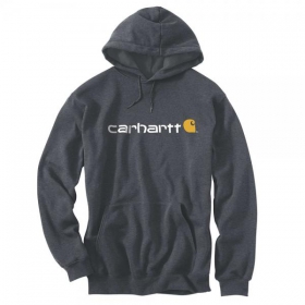 Carhartt Logo Graphic Kapuzenpullover anthrazit mit Kapuze, Vordertasche, elastische Bndchen