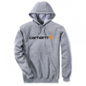 Carhartt Logo Graphic Kapuzenpullover grau mit Kapuze, Vordertasche, elastische Bündchen