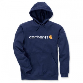 Carhartt Logo Graphic Kapuzenpullover dunkelblau mit Kapuze, Vordertasche, elastische Bndchen