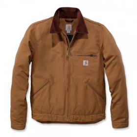 Carhartt Detroit Jacke braun mit Brusttasche, 2 Innentaschen, Reiverschluss mit Sturmklappe